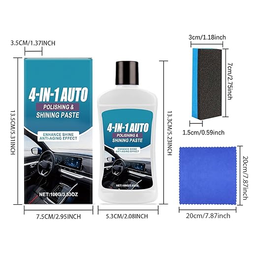 Polishing Cleaner Car Interior - 100g Wax Restorer Polish,Car Cleaner,for Seat Dashboard Detailing Auto Care Leather Trims Hard Panels Maintenance