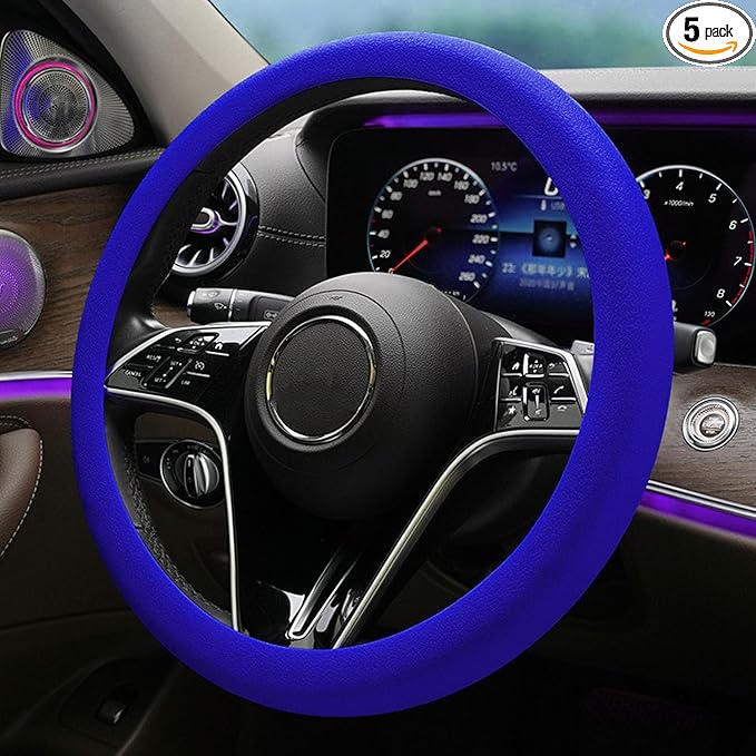 Stretchy Silicone Car Steering Wheel Cover - Universal Fit for Most Cars,Anti Slip Odorless Stretchy Steering Wheel Cover, Fit 14''/15''/16'' Steering Wheel Grip