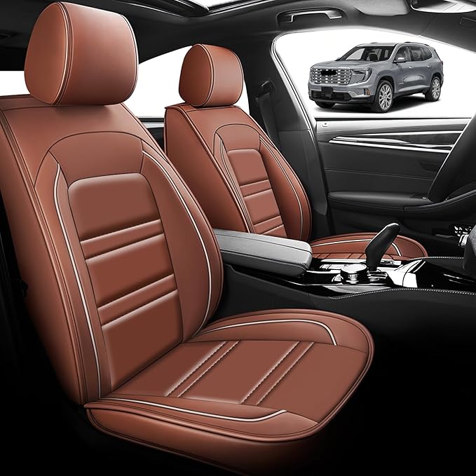 Seat Cover for gmc Acadia 2016-2025 | Car Seat Covers Front Seats, Waterproof Seat Protectors, Automotive Front Seat Covers (Front Seat, Coffee)