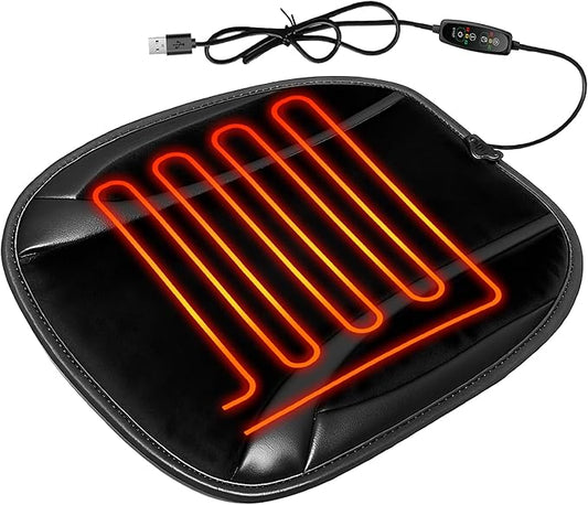 Winter Seat Cushion, Leather Front Car Seat Cover Soft Plush Office Chair Cushion Non-Slip Universal Seat Cushion for Truck Car SUV Office Chair (Warm, Leather)