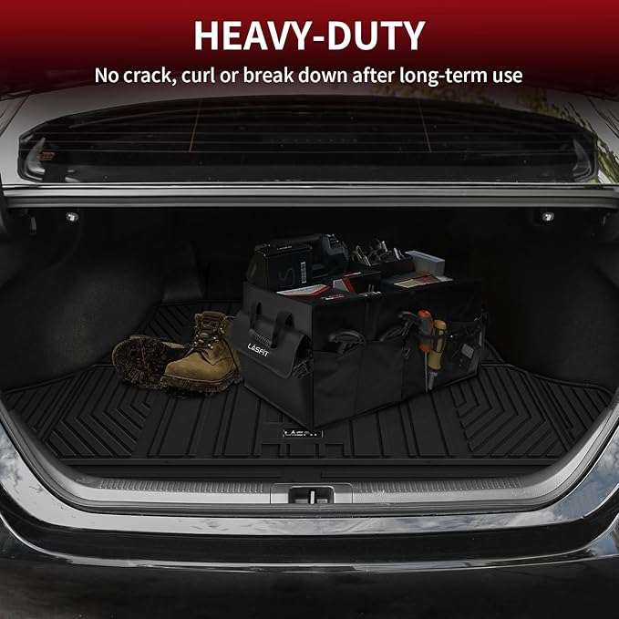 LASFIT Trunk Mat for Toyota Camry 2018-2026 & for Toyota Avalon 2019-2022, All Weather TPE Custom Fit Easy Clean Trunk Liner for Camry 2018-2025 Hybrid/L/LE/SE/TRD/XLE/XSE, Black