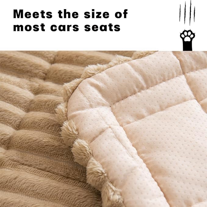 Non-Slip Dog Bed Mat for Car, Fuzzy Backseat Pet Mat, Travel Pet-Friendly Seat Cover for Cars, Compatible with Backseat Extenders and Seat Protectors 24.8x54 inch