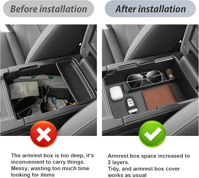 SKTU 2Pcs for 2024 2025 2026 Honda Prologue Center Console Organizer for 2024 2025 2026 Honda Prologue/Acura ZDX Console Tray & Under Console Tray 2024 2025 2026 Prologue Accessories with Coin Holder