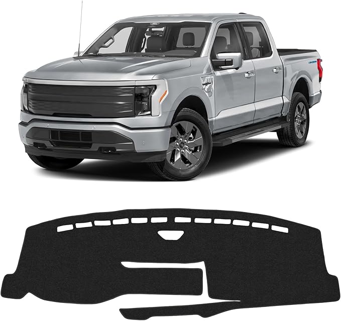 KUST Car Dash Cover for Ford F-150/F150 Lighting 2022 2023 2024 2025 2026 (Only fits for 15.5 inch Touch Screen Dashboard) Polyester Dashboard Cover Non-Slip Custom Fit Dash Mat No Glare Black