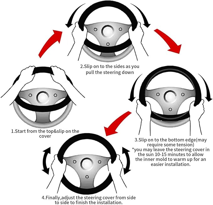 Game Steering Wheel Cover with 2 Car Coasters Non Slip Neoprene for Women Men Universal 15 Inch