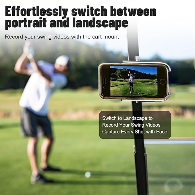 Golf Cart Phone Holder - Slim Smartphone Mount for Golf Cart, Ultra-Strong Magnet - Golf Cart Accessories, Rotatable Universal Magnetic Phone Holder for Golf Cart(Silver)