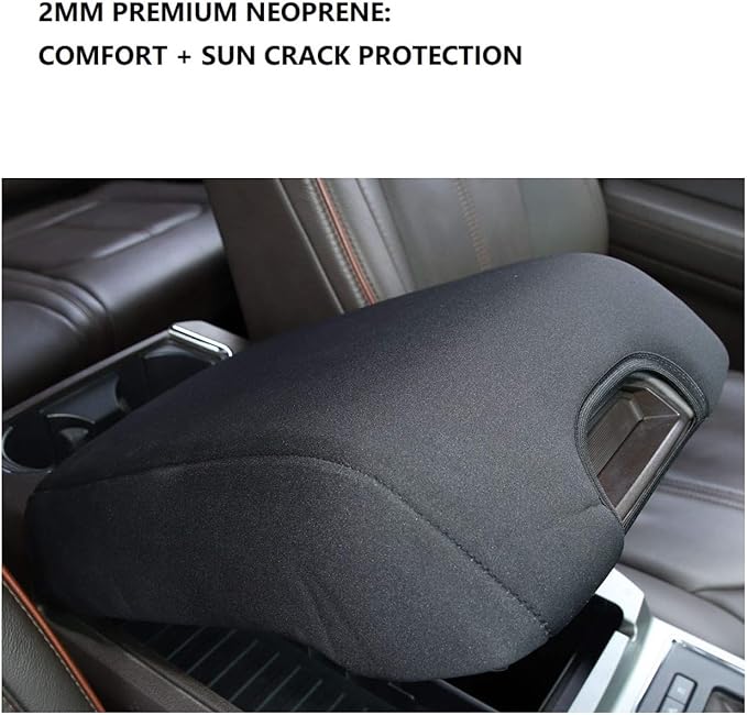 2mm Thick Neoprene Console Cover for Ford F150 F250 F350 F450 Expedition - Anti-Slip Armrest Protector, Pet Resistant
