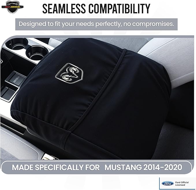 Premium Console Armrest Cover for Dodge Ram (2014-2020) - (Jump Seat Models) – Soft, Machine Washable Console Lid Protector – Easy to Install, Plush & Durable – Black