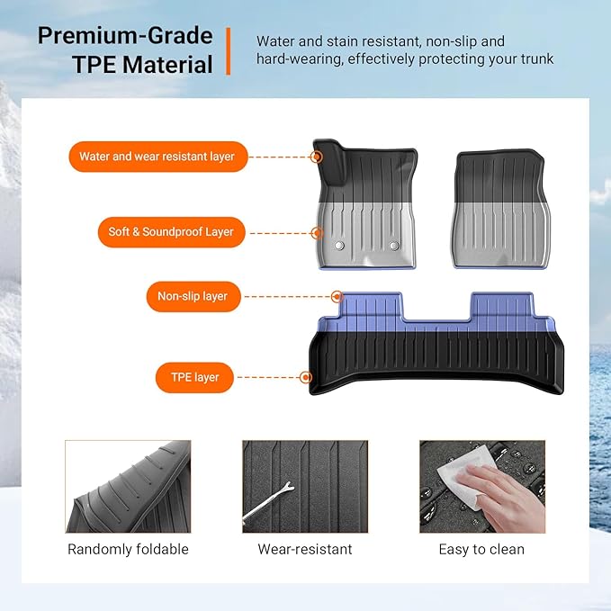 powoq FWD Floor Mat Compatible with 2021-2026 Chevy Trailblazer Cargo Mat Trunk Mat TPE Cargo Liner Replacement for 2021-2026 Chevy Trailblazer FWD Accessories (FWD Floor Mat+Trunk Mat+Backrest Mat)