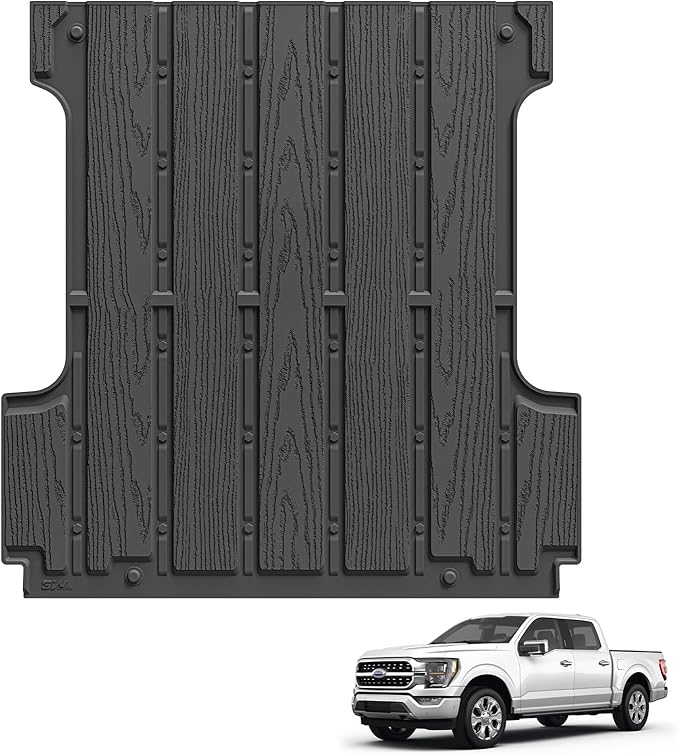 3W Bed Mat for Ford F-150 (5.5FT) 2015-2024 2025 Truck Bed (Include F150 Lightning 2024 2023 2022) All Weather Protector TPE Car Bed Liner Accessories Black