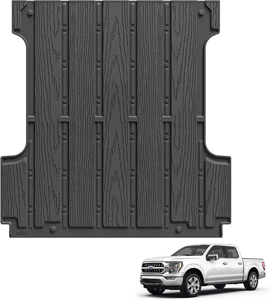 3W Bed Mat for Ford F-150 (5.5FT) 2015-2024 2025 Truck Bed (Include F150 Lightning 2024 2023 2022) All Weather Protector TPE Car Bed Liner Accessories Black