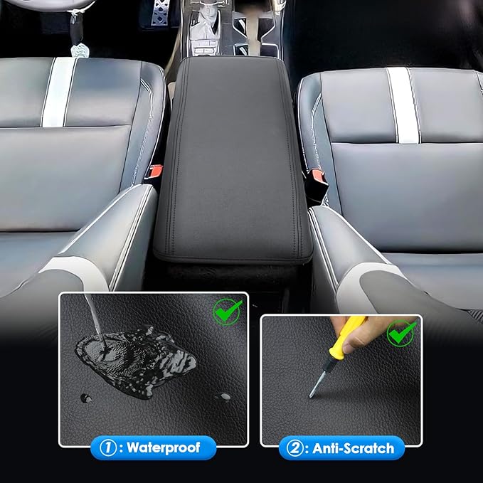 2025 2026 Camry Accessories Center Console Cover for Toyota Camry (LE/SE/Nightshade/XLE/XSE), Waterproof&Comfy Leather Armrest Cover 2026 2025 Camry Accessories