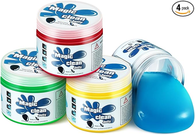 DNA MOTORING 4 Pack Car Cleaning Gels Auto Detailing Tools Cleaning Putty Car Interior Cleaner, Car Jelly Cleaner, Keyboard Cleaner, Car Cleaning Supplies Car Gifts for Men Women, TOOLS-00150