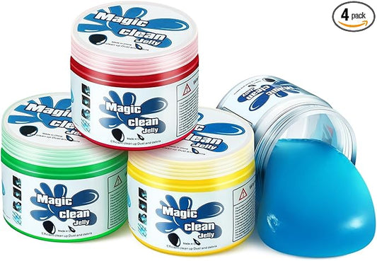 DNA MOTORING 4 Pack Car Cleaning Gels Auto Detailing Tools Cleaning Putty Car Interior Cleaner, Car Jelly Cleaner, Keyboard Cleaner, Car Cleaning Supplies Car Gifts for Men Women, TOOLS-00150