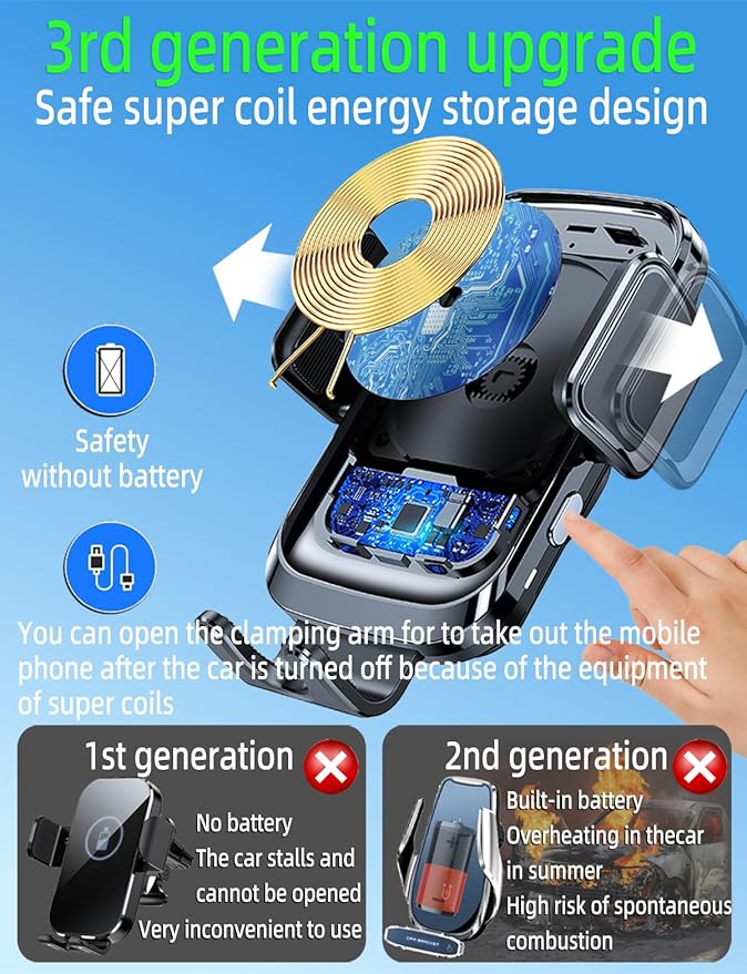 Truck Phone Holder Mount Wireless Charger Heavy Duty for Car 15W Smart Fast Charging 14 inch Long Arm Pickup Truck Windshield and Dashboard,Truck Accessories,for iPhone Samsung LG