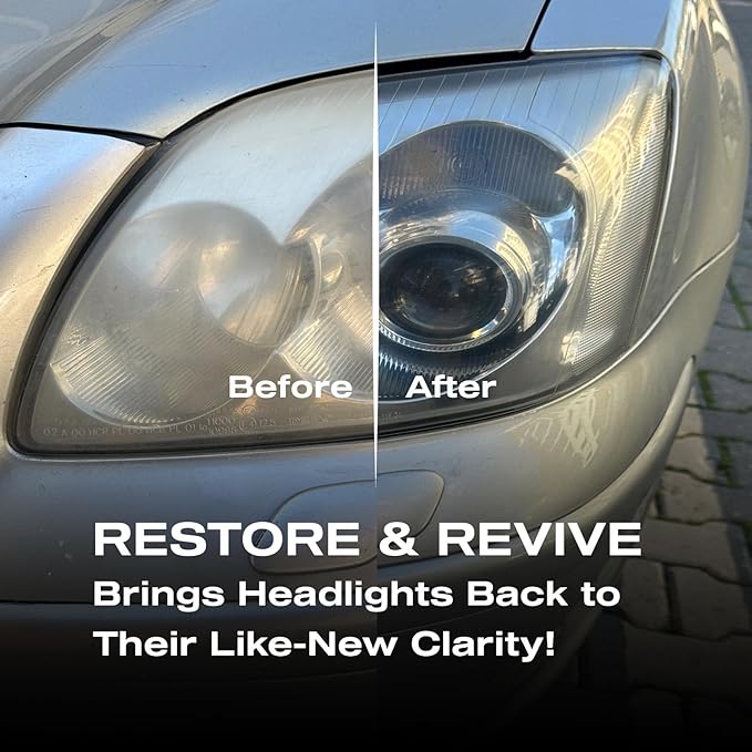 Nasiol Headlight Restorer, Nano Ceramic Restoration and Protection Kit, No Power Tools Required, Brings Headlights Back to Like New Condition, Ultimate UV Protection, 3+ Years Durability