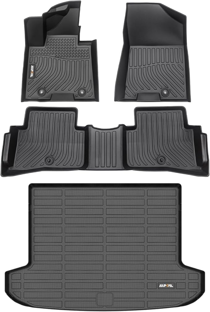 AIPOIL® Floor Mats & Cargo Liner Set for 2016 2017 2018 2019 2020 2021 Hyundai Tucson All Weather Protection TPE Anti-Slip Automotive Full Set Custom Car Mats Accessories - Black