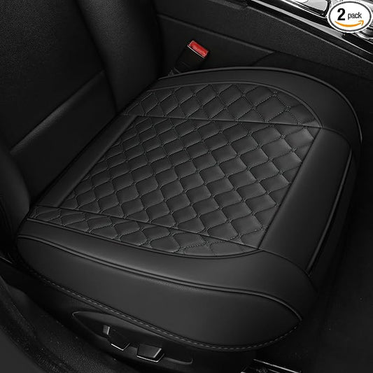 2pcs Car Seat Covers for Upgrade Leather,Car Seat Protector Water Proof Material,No Slip Soft,Side Wrapping,Bottom Seat Covers Universal for Most Automotive,Vans,Trucks,Suvs (Black)