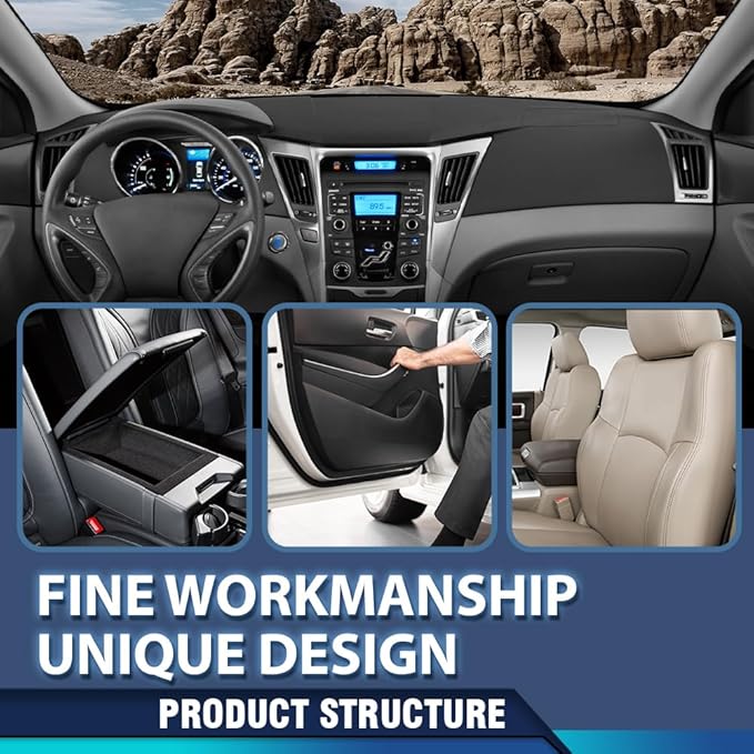 PIT66 Dash Bezel Cover Black Compatible with Hyundai Sonata 2011-2014 Dashboard Cover Panel