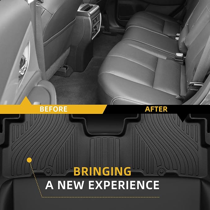 Floor Mats Compatible with Nissan Murano Accessories, Car Floor Liners Carpet Protection TPE All Weather Guard Custom Fit for Murano 2017.5-2024 (3PCS, Black)