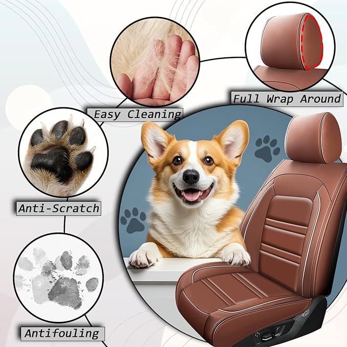 Seat Cover for Infiniti qx56 2004-2013 | Car Seat Covers Front Seats, Waterproof Seat Protectors, Automotive Front Seat Covers (Front Seat, Coffee)