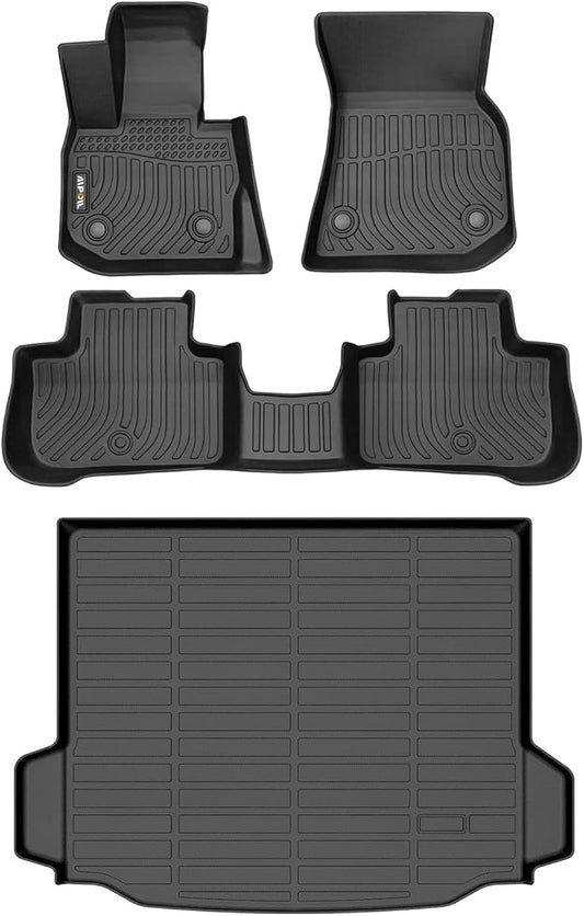 AIPOIL® Floor Mats & Cargo Liner Set for 2018-2024 BMW X3 G01/M40i/30i/M (Not fit car Without Spare tire & X3 30e) All Weather Protection TPE Car Full Set Custom Car Mats Accessories - Black