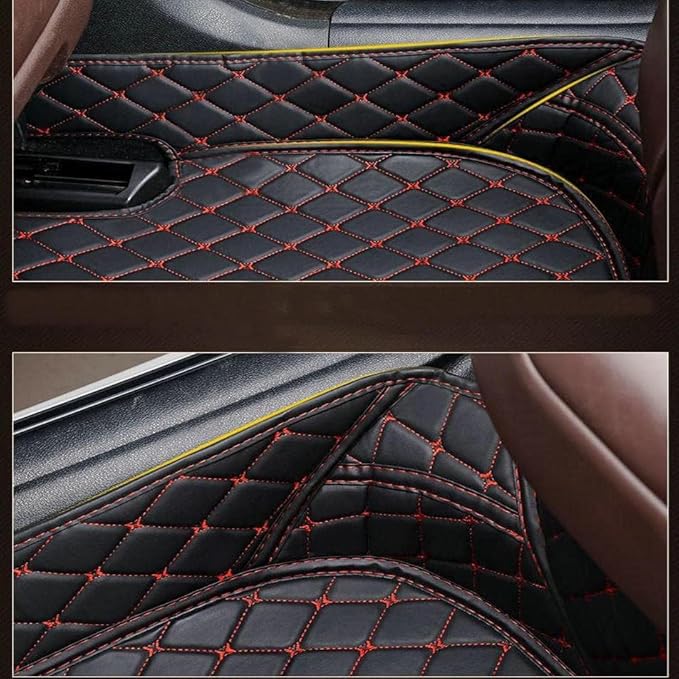 Errva Custom Personalized Floor Mats for Cars，Luxury Full Coverage All Weather Car Floor Mats，Anti-Slip Leather Car Mat Set ，Custom Floor Mats for 98.99% of Cars, Trucks & SUVs (Light Black)