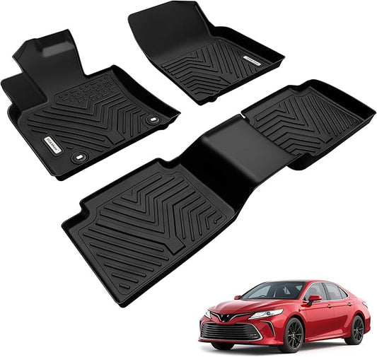 YITAMOTOR Floor Mats for Toyota Camry 2024-2018 FWD Only (Not Fit Hybrid or AWD), All Weather Custom Fit Floor Liner for Camry L/LE/SE/TRD/XLE/XSE Front & Rear 2 Row Car Mats, Black