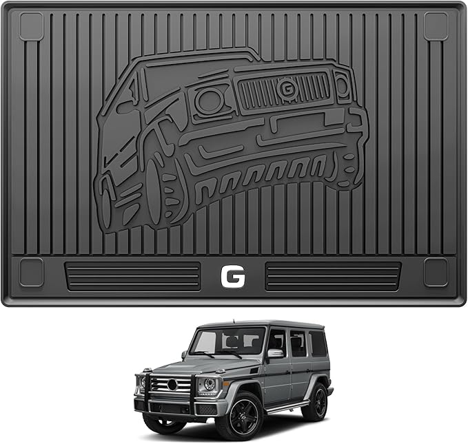 3W Cargo Liner Fit for 2019-2024 2025 Mercedes-Benz G Class G500/G550/G580/AMG G63 SUV TPE All Weather Custom Fit Trunk Mat, Black