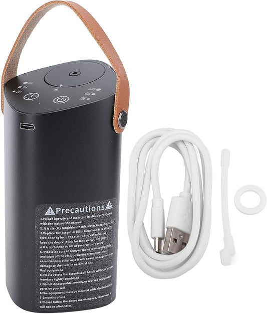 Waterless Essential Oil Diffuser Aluminum Quiet Portable Car Fragrance Diffuser Aromatherapy Machine with Timer for Bedroom Office