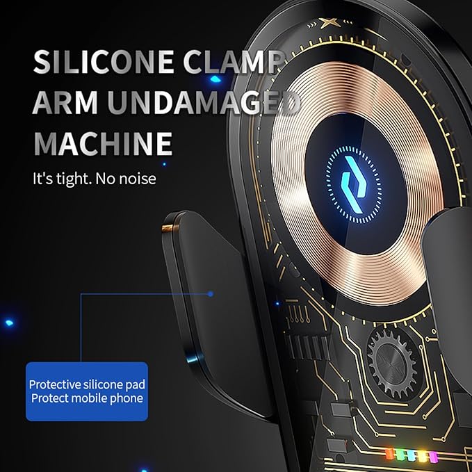 Wireless Car Charger Car Phone Holder Mount Wireless Charging Transparent Compatible Charging Air Vent Mount Phone Holder fit for All Android Smartphone(Black)