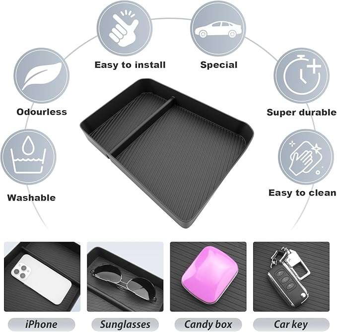 SKTU 2024 2025 2026 Chevy Silverado 2500 HD Center Console Organizer for 2024-2026 Silverado 2500HD 3500HD Center Console Tray 2024 2025 2026 Chevy Silverado 2500 HD Accessories (w/Bucket Seats Only)