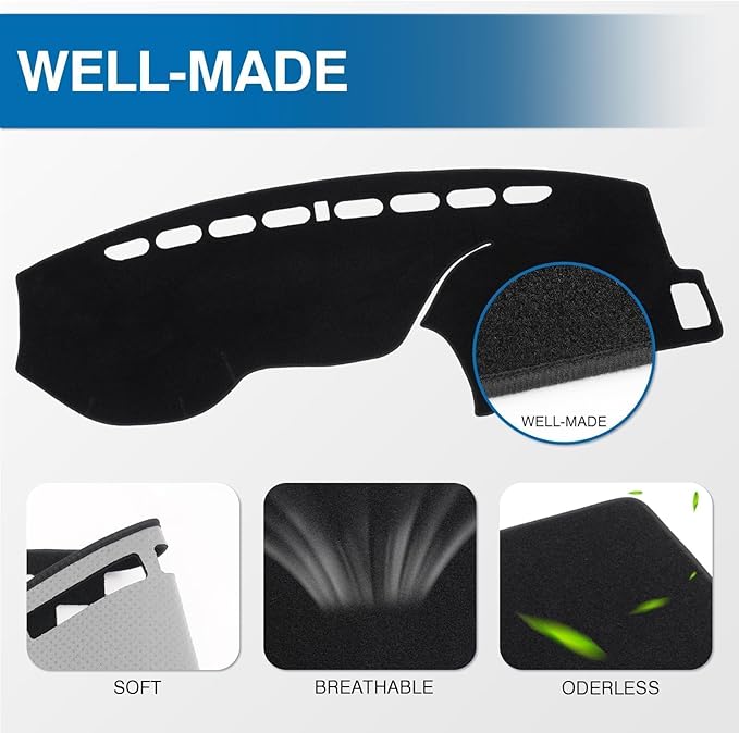 KUST Car Dash Cover for Honda Accord 2013 2014 2015 2016 2017 (LX, Sport, EX, EX-L, & Touring) Polyester Dashboard Cover Non-Slip Center Console Dash Cover Accessories for Honda Accord No Glare Black