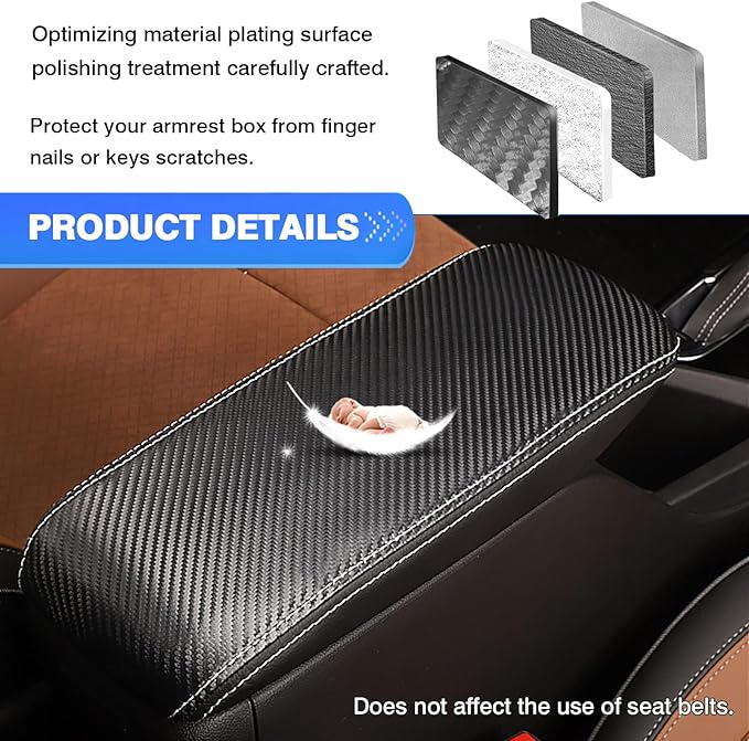 Autorder Center Console Cover for 2020 2021 2022 2023 2024 Buick Encore GX Accessories Armrest Cover Anti-Scratch Middle Console Pad Leather Armrest Protector