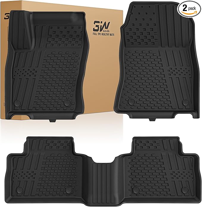 3W Floor Mats Fit for Nissan Kicks 2025 2026 (Not Fit Play Version) Accessories TPE All Weather Floor Liner, 1st and 2nd Row Car Mats Tunk Mats Full (NOT for Play Version)
