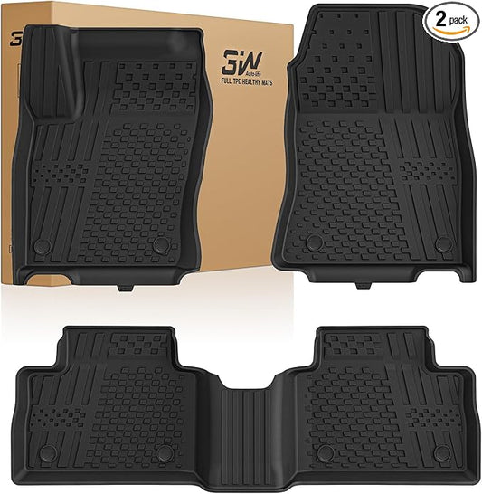 3W Floor Mats Fit for Nissan Kicks 2025 2026 (Not Fit Play Version) Accessories TPE All Weather Floor Liner, 1st and 2nd Row Car Mats Tunk Mats Full (NOT for Play Version)