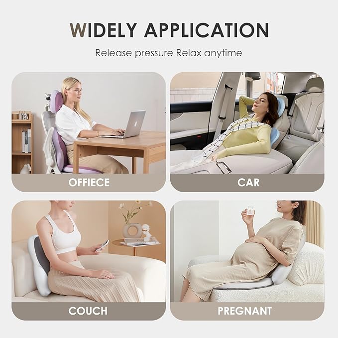 FLORICH Lumbar Support with Car headrest Back Pillow for Chairs Headrest Pillow for Car Ergonomic Ultrathick Memory Foam Back Pillow for Office Chair (Blue)