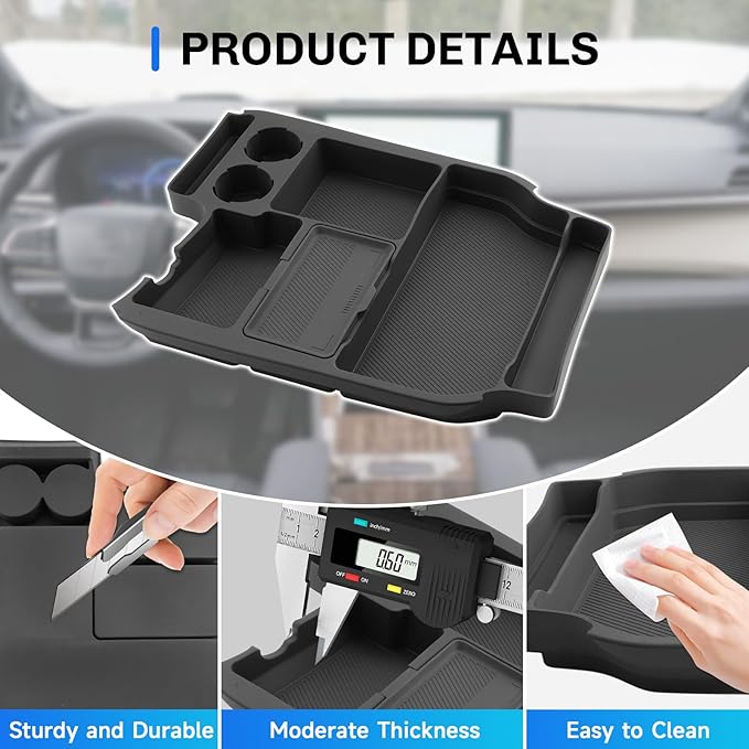 SXCY for 2025 Toyota Sienna Center Console Organizer for 2024 2025 Toyota Sienna Accessories Silicone Under Console Cupholder Tray for 2021-2024 2025 Sienna Under Console Storage[Not for Cool Box]