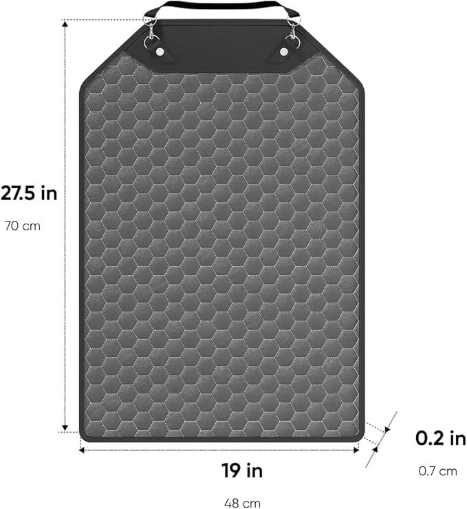 Owleys Kick Mat Back Seat Protector - Car Back Seat Cover for Kids Feet - Waterproof & Sturdy Protector for Upholstery from Dirt, Mud, Scratches and Stain (Gray)