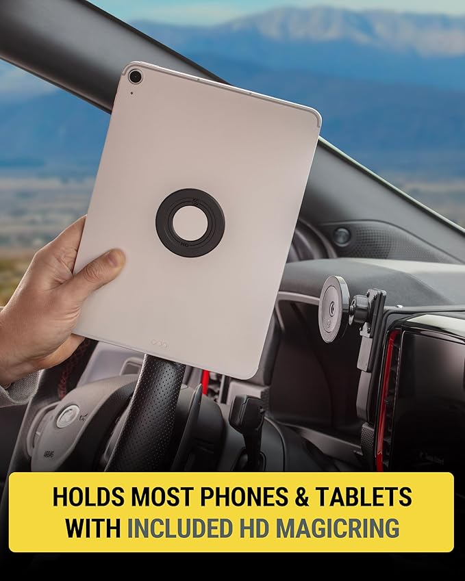 Scosche Heavy Duty MagSafe Mount/Tablet Holder for Car, Magnetic Cell Phone Stand with Extra Strong Magnets and AMPS Mounting Plate for ProClip Vehicle Specific Mount Bases (Base Required)