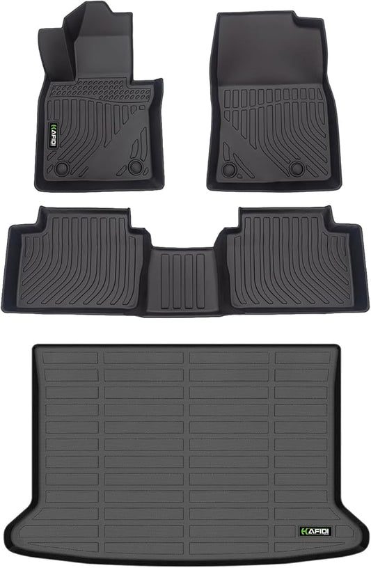 All Weather Car Floor Mats & Cargo Liner for Mazda CX-30 2020-2024 2025 Custom Fit Full Set Accessories - Black