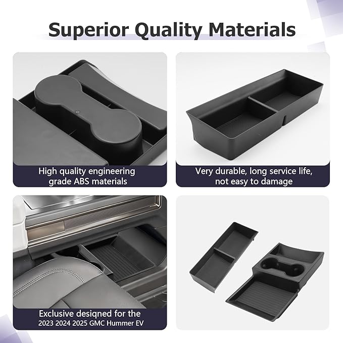 LUWU Center Console Tray Set 2023 2024 2025 2026 Hummer EV SUV Accessories Lower Storage Tray Dashboard Center Console Organizer 2PCS