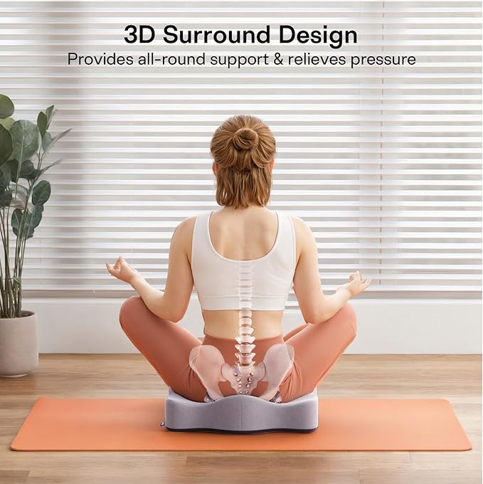 Seat Cushions for Office Chairs - Pressure Relief Seat Cushion - Car Seat Cushions for Pressure Relief, Tailbone Pain, Sciatica & Back Pain Relief for Office Chairs (Purple)