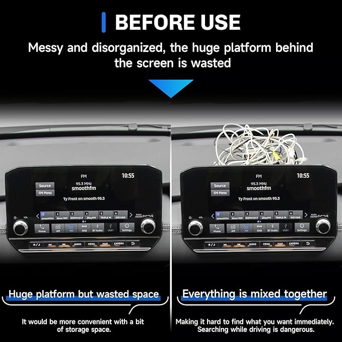 SXCY for 2022-2025 Mitsubishi Outlander Screen Back Organizer [Not for Outlander Sport] 2024 2025 Outlander Dashboard Tray 2024 2025 Outlander Accessories 2025 Outlander Behind Screen Tissue Tray