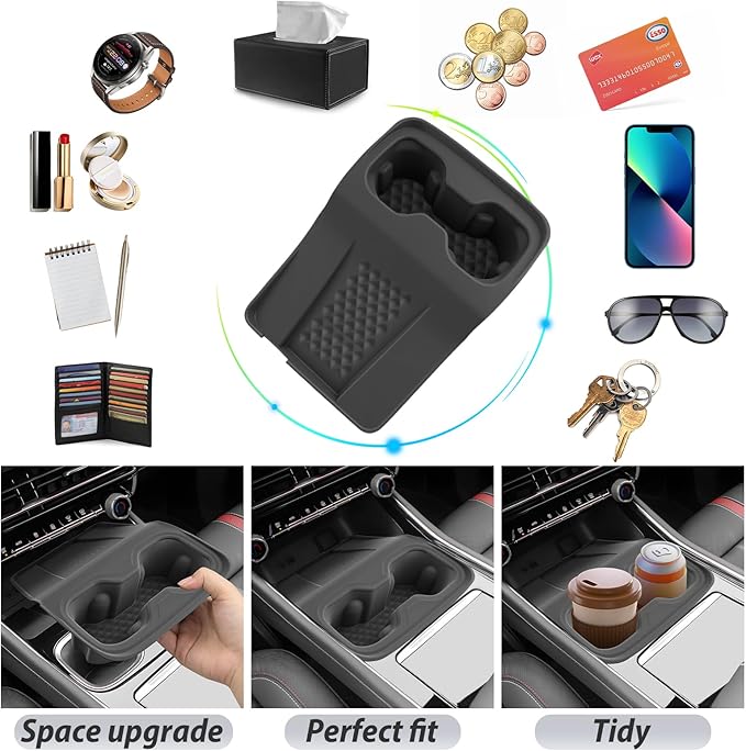 SKTU 2024 2025 2026 Chevy Traverse Console Tray 2024-2026 Traverse Wireless Charging Pad & Cup Holder Pad 2024 2025 2026 Chevy Traverse Accessories Wireless Charging Pad 2025 2026 Traverse Cup Holder