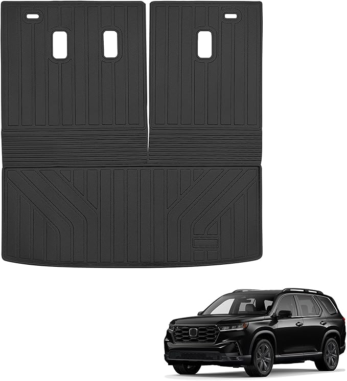 Sze Cargo Mat with Backrest Mats for Honda Pilot 2023 2024 2025 Trunk Mat TPE Seats Back Mat All Weather Cargo Liner for Honda Pilot Accessories (Cargo Mat+Backrest Mat)