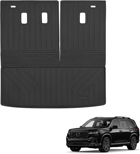 Sze Cargo Mat with Backrest Mats for Honda Pilot 2023 2024 2025 Trunk Mat TPE Seats Back Mat All Weather Cargo Liner for Honda Pilot Accessories (Cargo Mat+Backrest Mat)