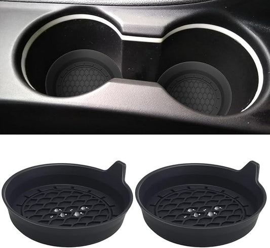 2 PCS Car Cup Coasters, Universal Cup Holder Coaster for Car Accessories, Bling CupHolders Insert for Women Non-Slip Silicone Car Cup Holder Coasters
