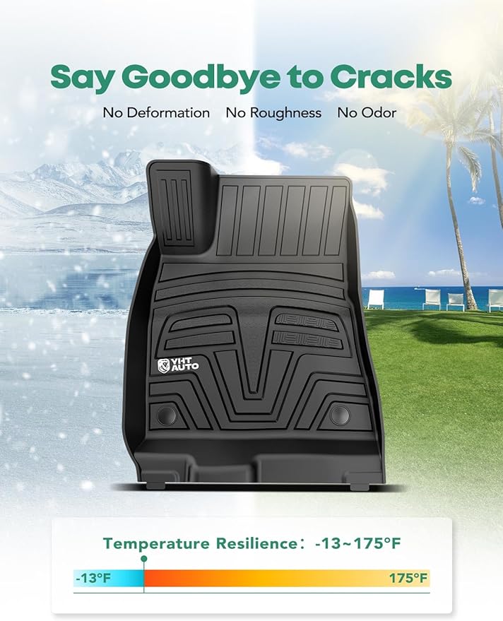 YHTAUTO for Tesla Model 3 Floor Mats 2023 2022 2021 Accessories, All Weather TPE Car Mats Carpet, Front Trunk Mat Rear Cargo Liner Storage Mat, Anti-Slip Waterproof Odorless