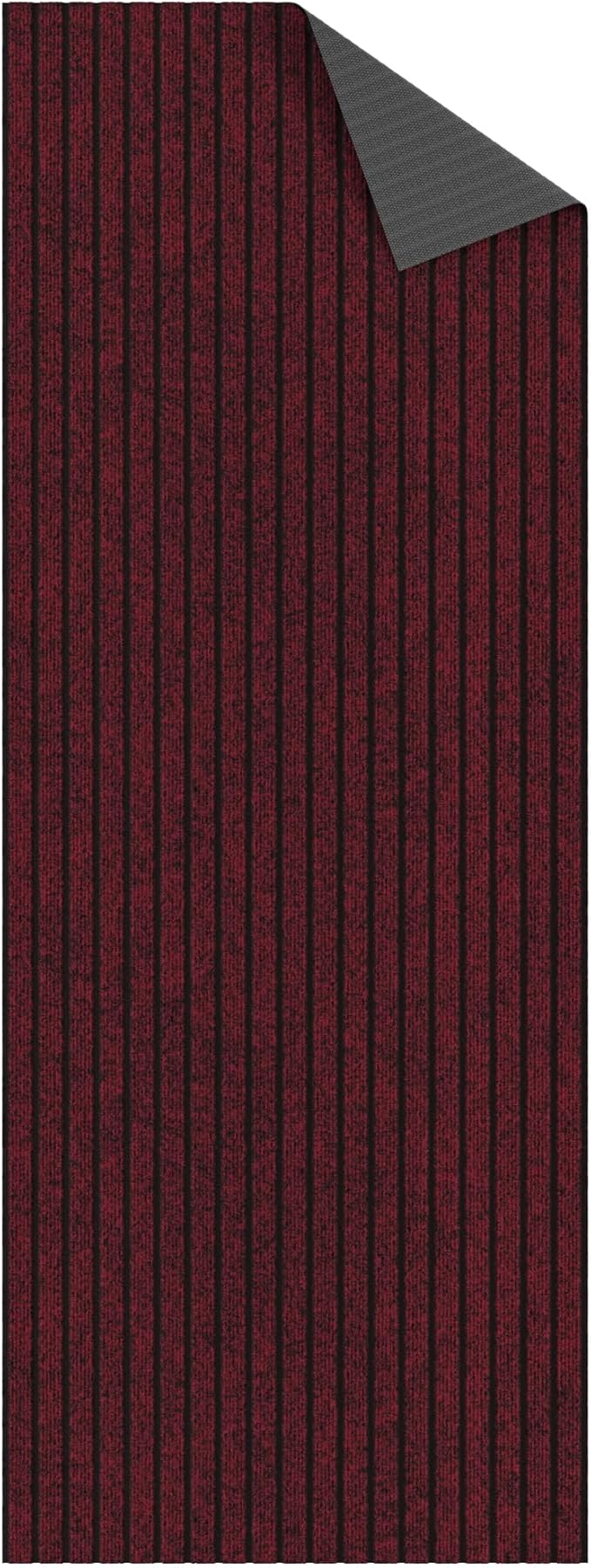 Ottomanson Mud Mat 2' x 2' Entryway Rug - Non-Slip Scraper Doormat for Muddy Paws, Dirt Trapping Indoor/Outdoor Mat for High-Traffic Areas, Kitchen, Garage, Patio, Red